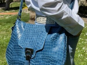 CG57525 Bandolera piel con efecto de escama de serpiente