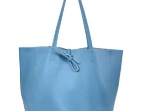 Amplio Bolso Shopper Universitario en Piel para Mujer con 2 Asas Largas-Blanco Bolso Shopper Universitario en Piel